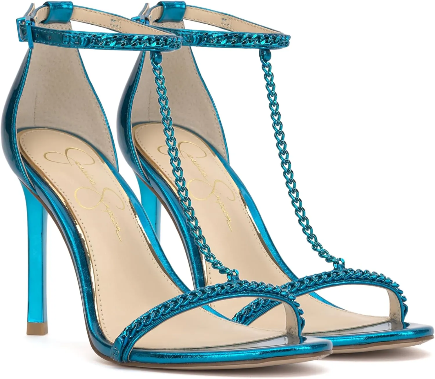 Jessica Simpson Womens Qiven Faux Leather Heels