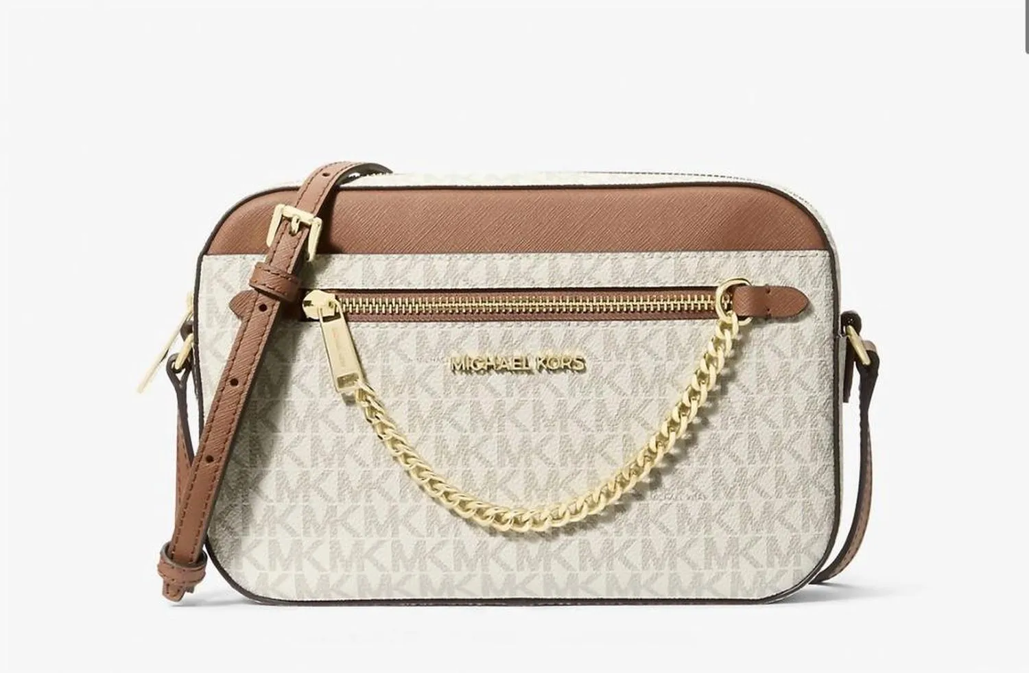 Jet Set Large Logo Crossbody Bag In Vanilla
