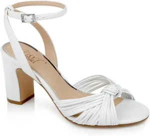 Jewel Badgley Mischka Christen Metallic Knotted Block Heel Sandal