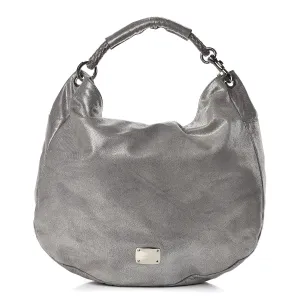 JIMMY CHOO METALLIC SUEDE SKY HOBO BAG