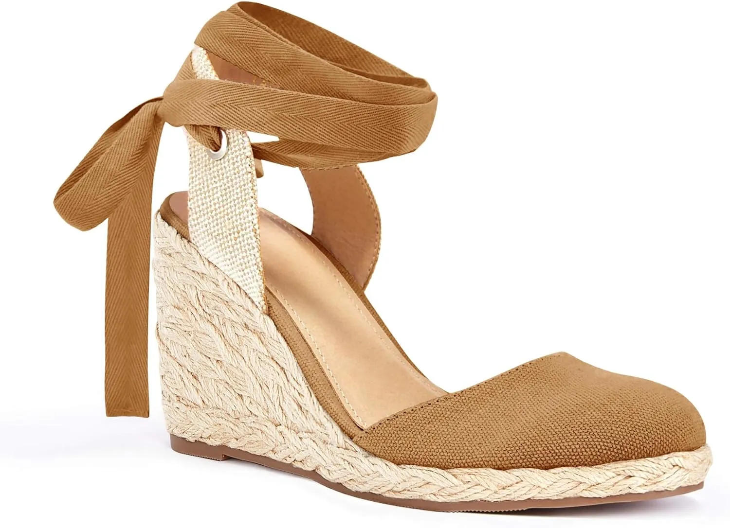 Juliet Holy Womens Lace up Espadrilles Closed Toe Wedges Sandals Strappy Slingback Platform Heels