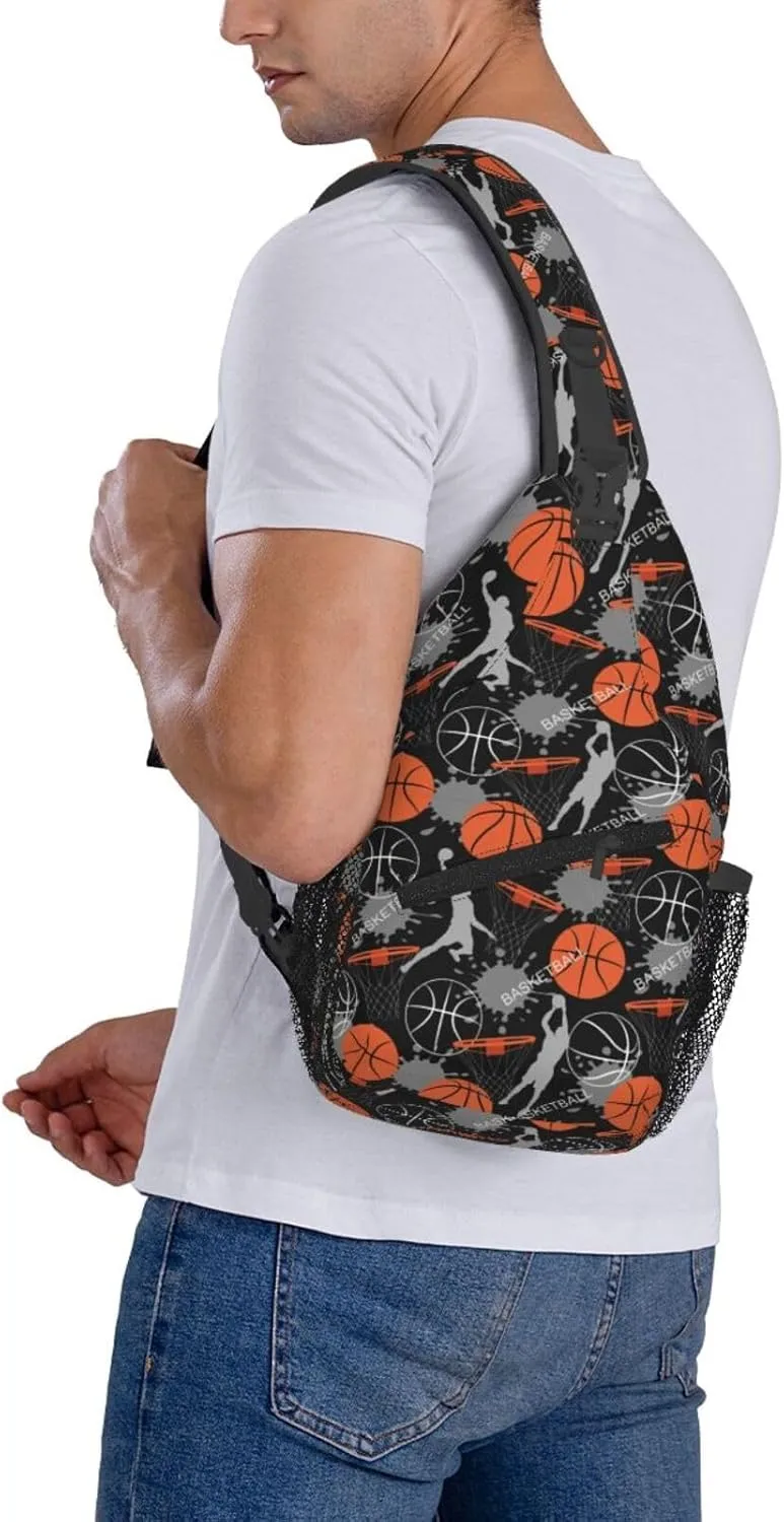 Jump dunk basketball Chest Bags Crossbody Sling Bag Shoulder Bag Travel Hiking Daypack For Men Women