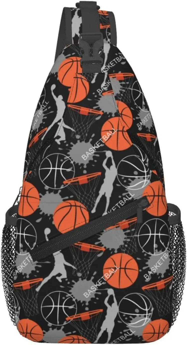 Jump dunk basketball Chest Bags Crossbody Sling Bag Shoulder Bag Travel Hiking Daypack For Men Women