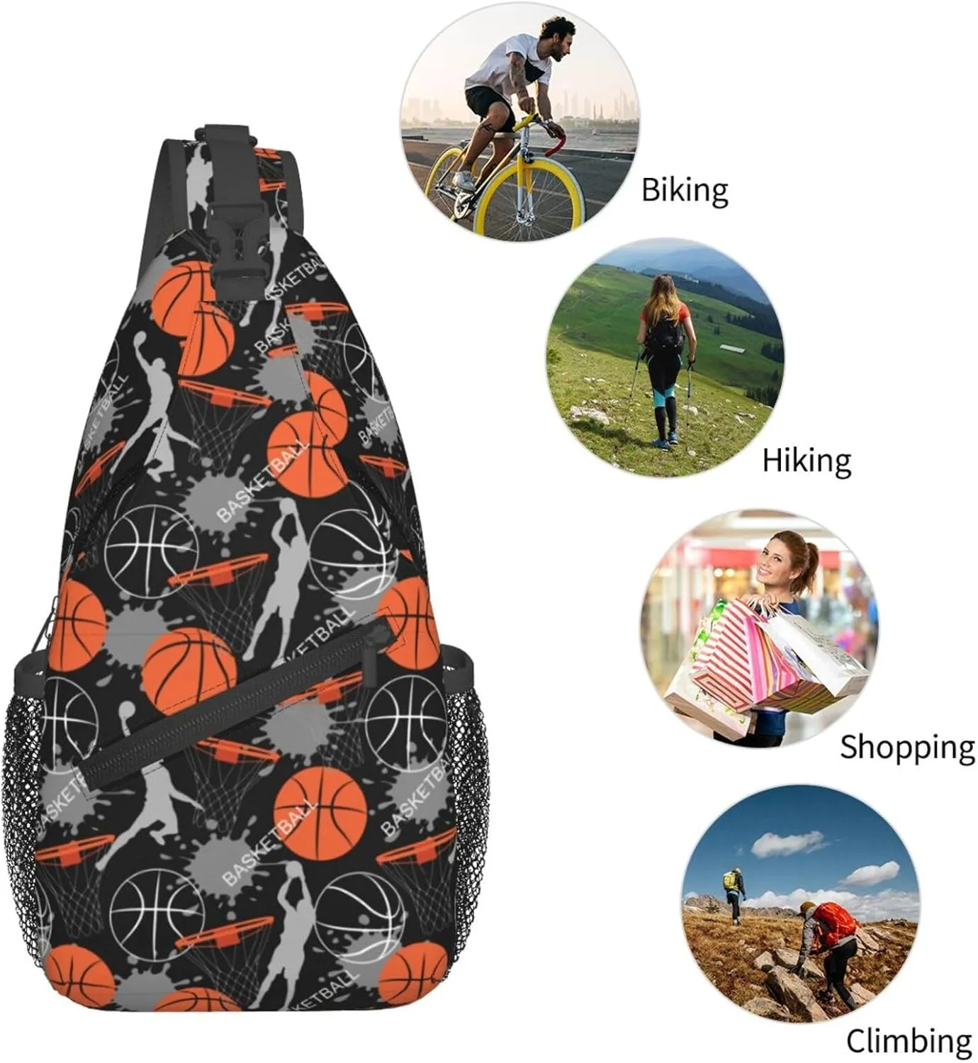 Jump dunk basketball Chest Bags Crossbody Sling Bag Shoulder Bag Travel Hiking Daypack For Men Women