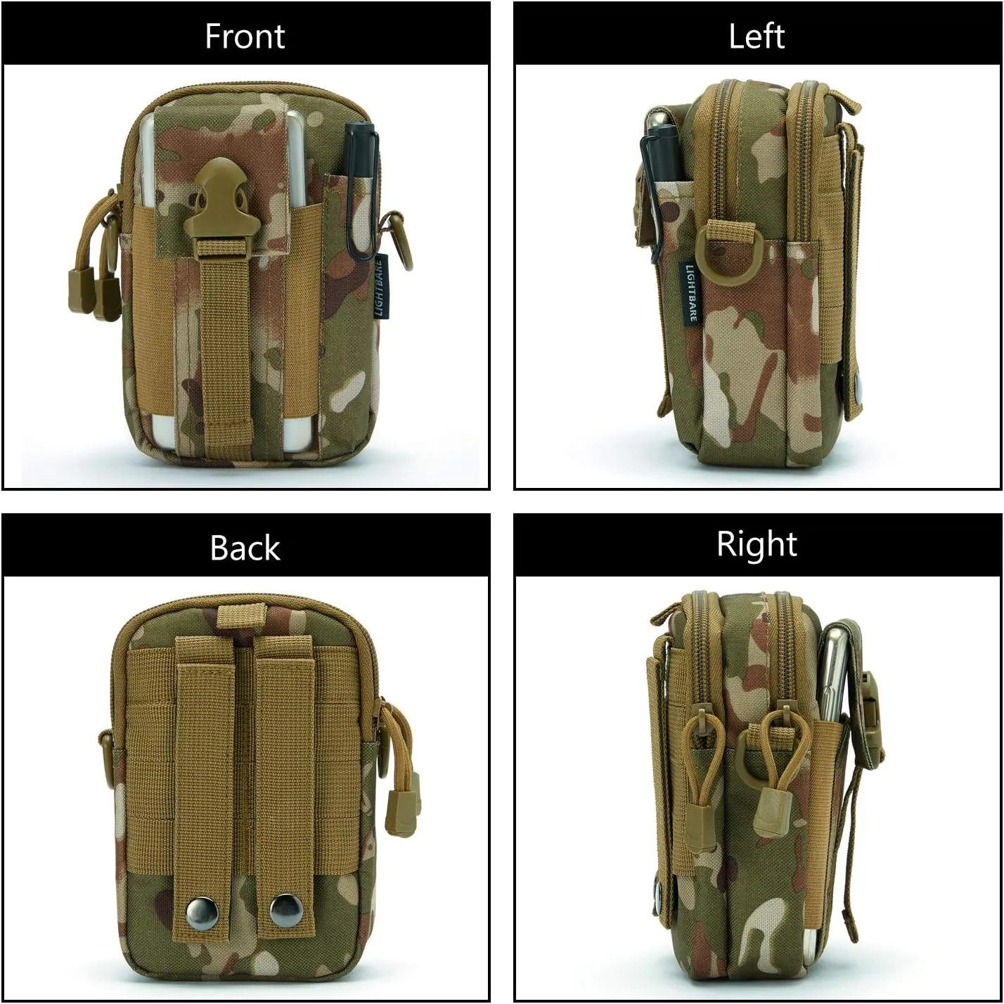 JupiterGear Tactical MOLLE Military Pouch Waist Bag for Hiking, Running and Outdoor Activities