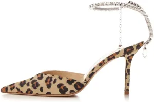 keleimusi Crystal-Embellished Ankle Strap Pumps Wedding Dress Stiletto Heels for Women