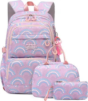 Kids Girls Backpack with Lunch Box Backpack for School Girls Backpack Lunch Box Combo