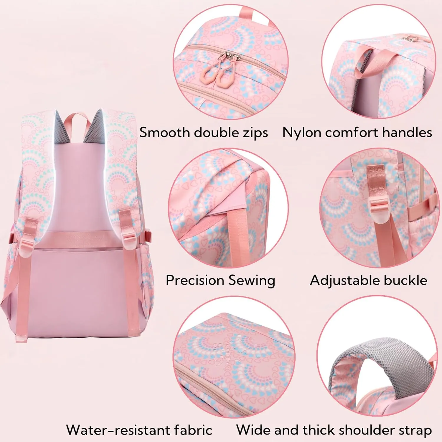 Kids Girls Backpack with Lunch Box Backpack for School Girls Backpack Lunch Box Combo