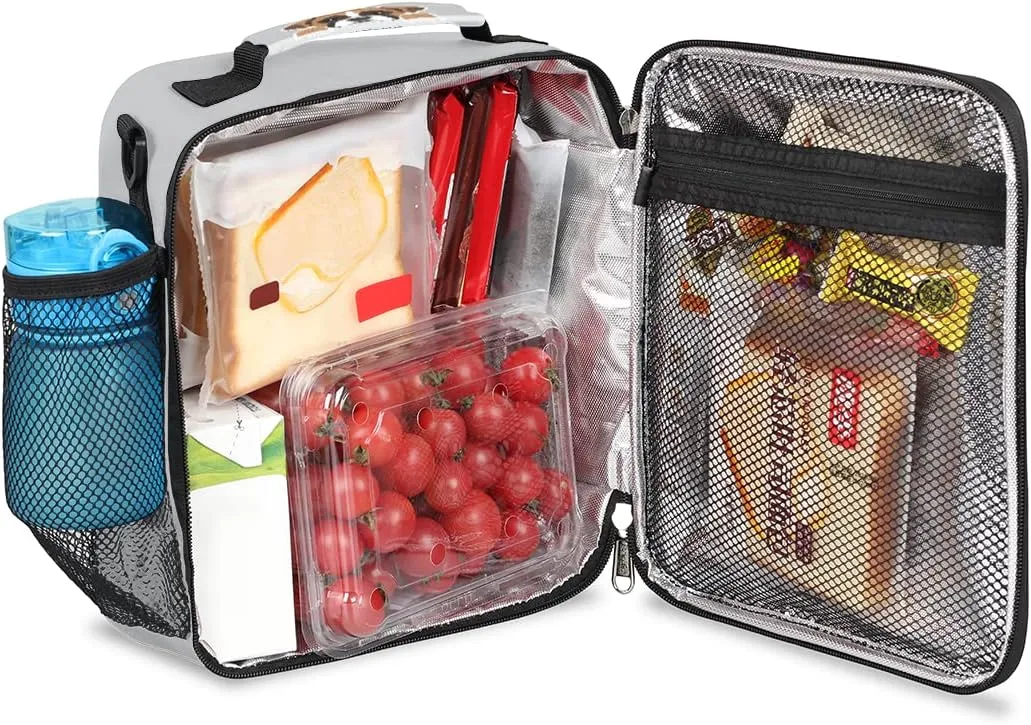 Kids Lunch Box for Boys Girls Lunch Bag Cute Boxer Dog Kids Lunch Bags Insulated Meal Tote with Adjustable Shoulder Strap for School Picnic
