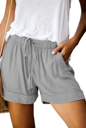 KISSMODA Womens Summer Shorts Leopard/Camo/Solid/Floral Print Elastic Waist Pocketed Casual Pants