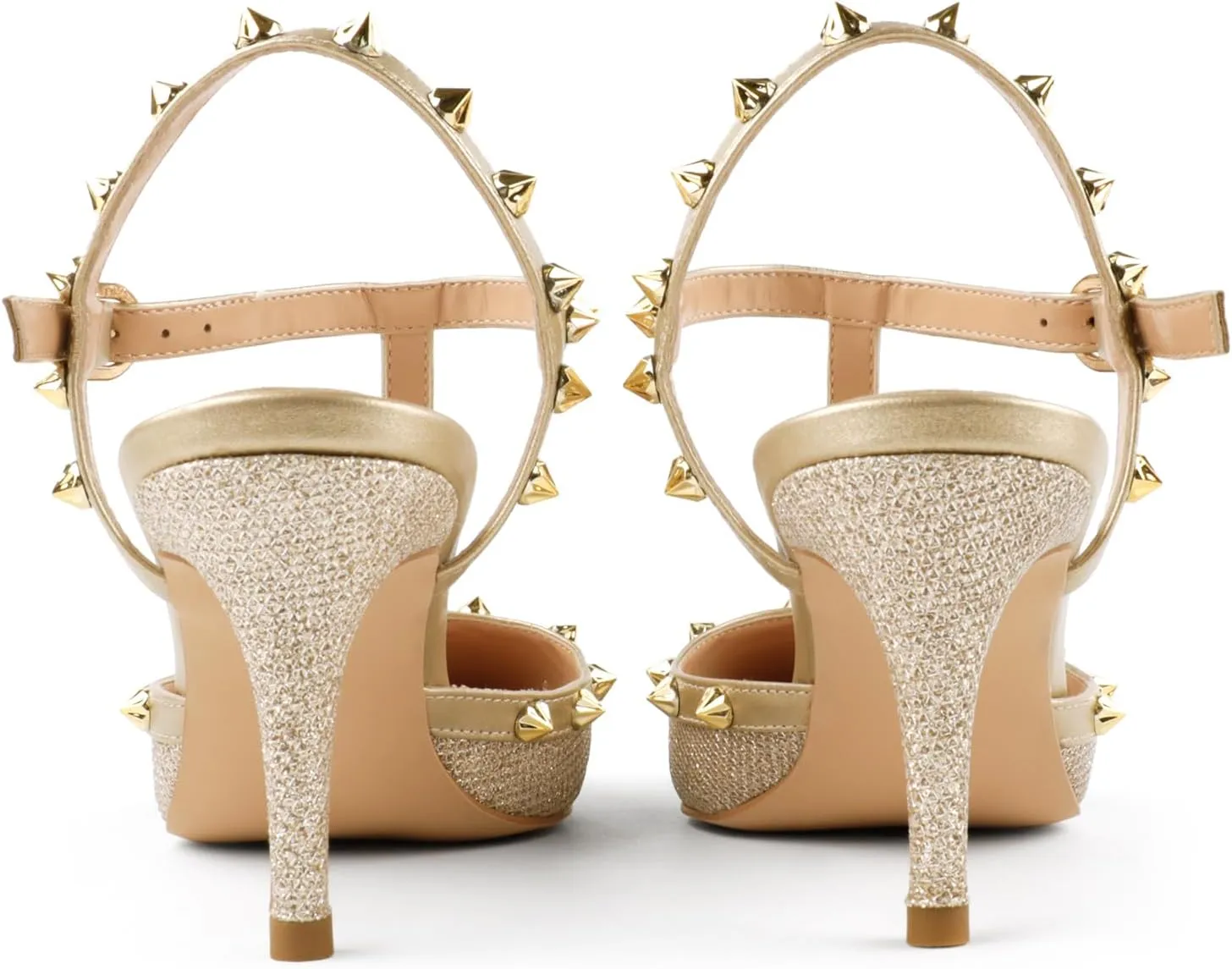 Kitten Heels Strappy Sandals for Women Slingback Pumps Closed Toe Sandals