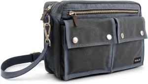 Kolo Chelsea Multi-Pocketed Shoulder Bag, Organic Wax Cotton Canvas, Large