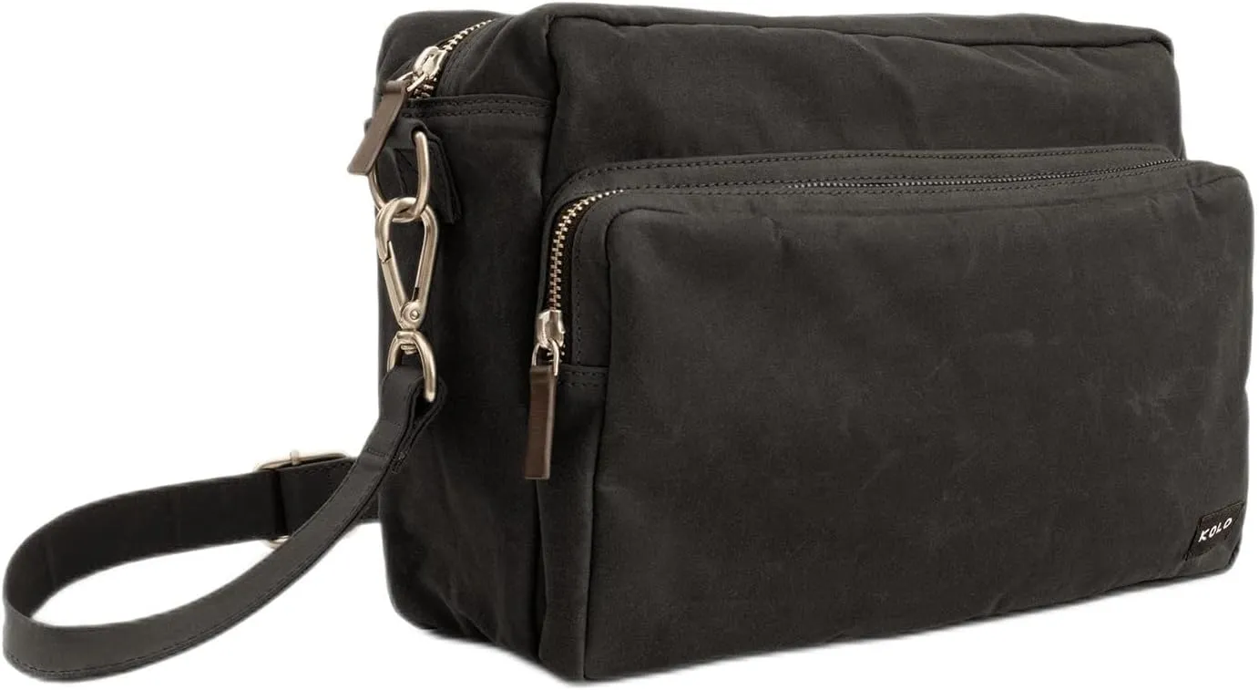 Kolo Harper Cross-Body Shoulder Bag, Organic Wax Cotton Canvas, Large