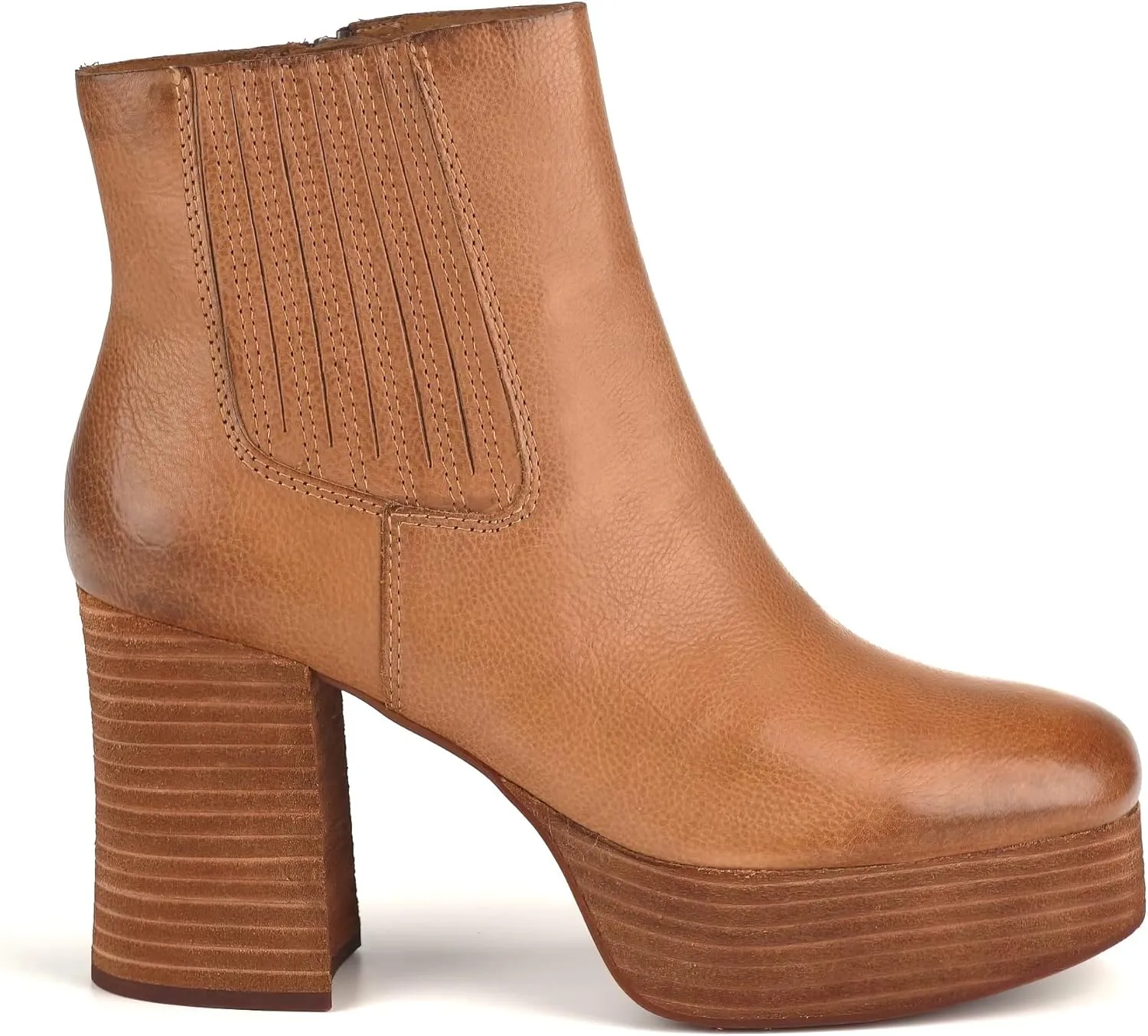 KORK-EASE Baylie Chelsea Boot - Stacked Platform, Hand-Finished/Metallic Leather