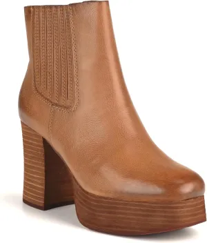 KORK-EASE Baylie Chelsea Boot - Stacked Platform, Hand-Finished/Metallic Leather