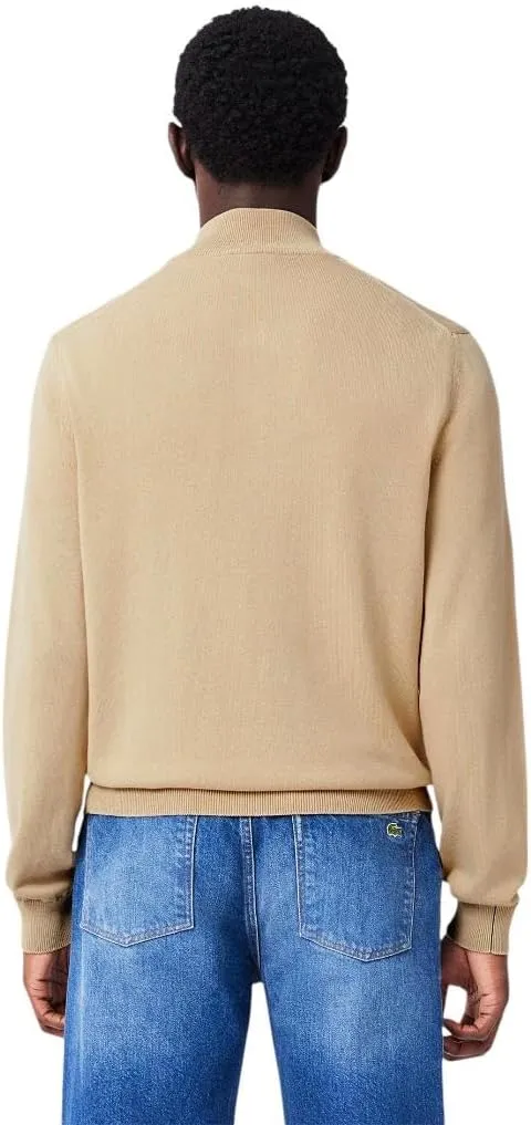 Lacoste Men's Monochrome High Neck Zipped Cotton Sweater