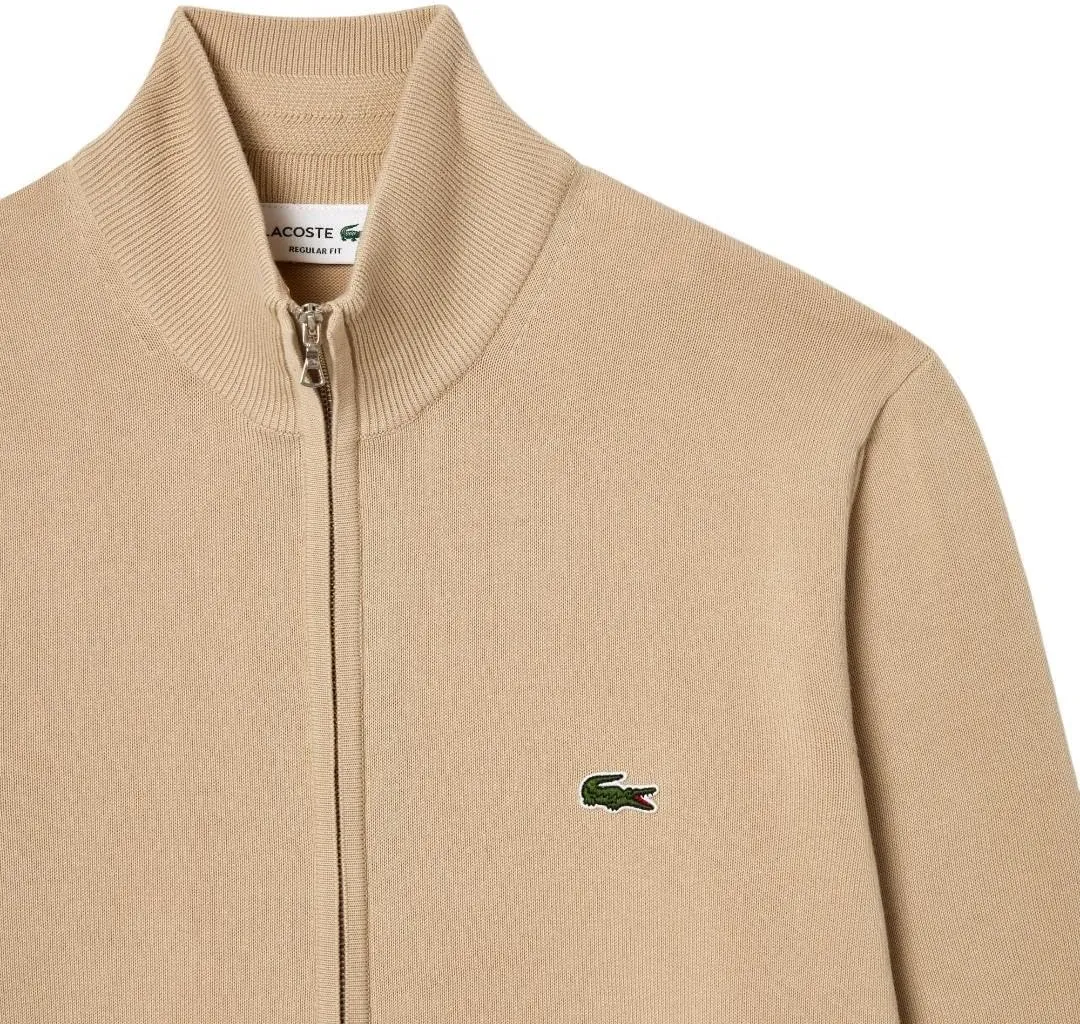 Lacoste Men's Monochrome High Neck Zipped Cotton Sweater