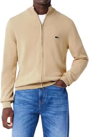 Lacoste Men's Monochrome High Neck Zipped Cotton Sweater