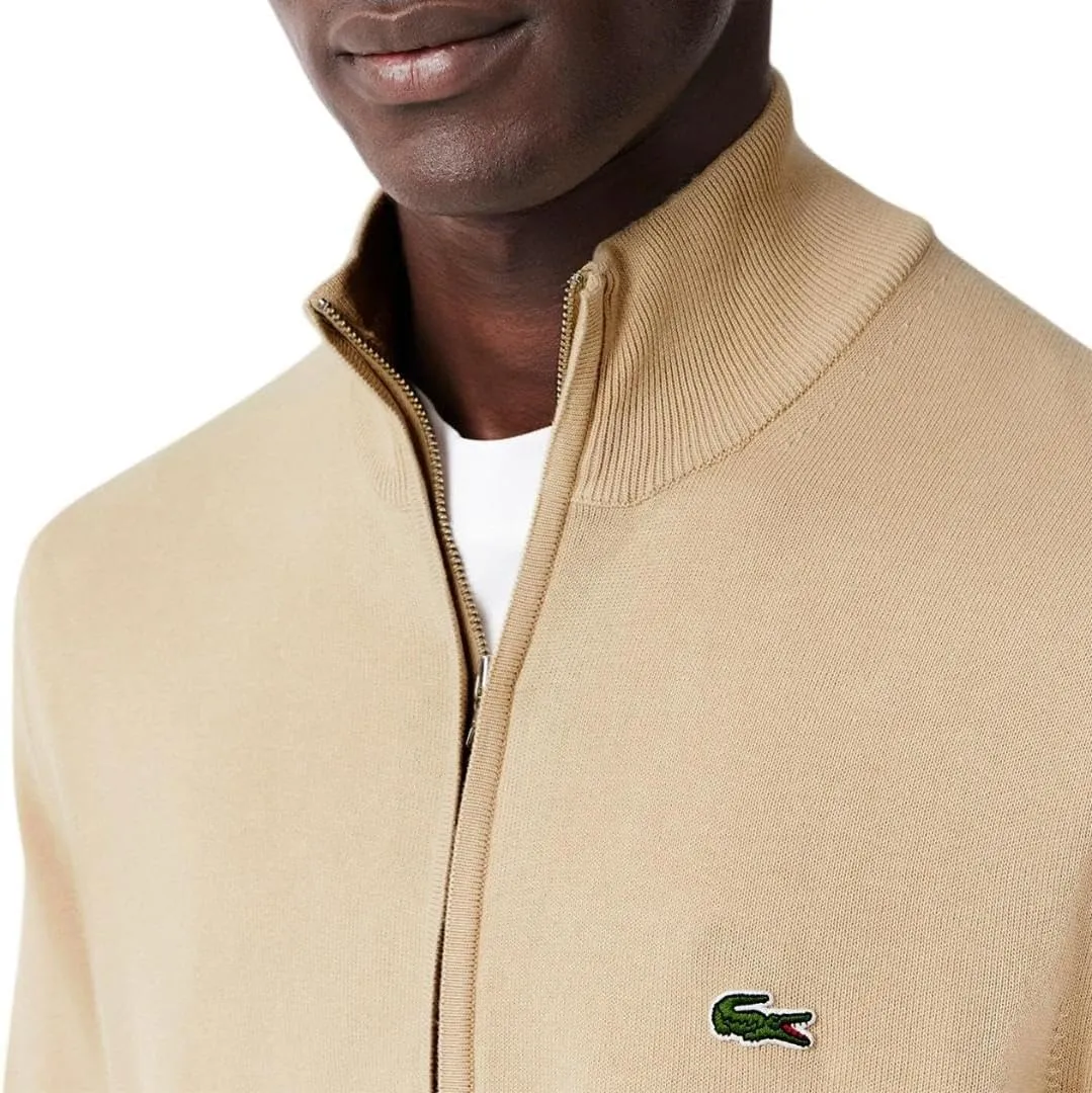 Lacoste Men's Monochrome High Neck Zipped Cotton Sweater
