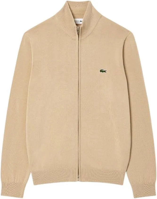 Lacoste Men's Monochrome High Neck Zipped Cotton Sweater