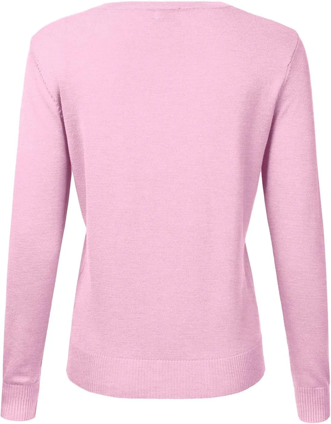 Ladies Button Round Neck Long Sleeve Soft Knitted Cardigan Sweater Women Cardigans for Women Plus Size Pockets