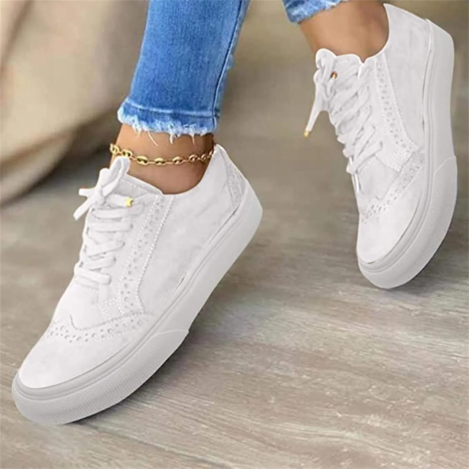 Ladmiple Shoes For Women Sneakers Slip Ons Low Cut Casual Summer Walking Canvas Shoes Fashion Platform Flats Loafers