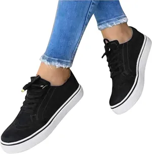 Ladmiple Shoes For Women Sneakers Slip Ons Low Cut Casual Summer Walking Canvas Shoes Fashion Platform Flats Loafers