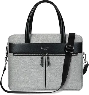 Laptop Tote Bag, Women Waterproof Laptop Bag Briefcase RFID Blocking Ultrathin Nylon Business Ladies Work Handbag Shoulder Messenger Carrying Bag for 14 15 inch MacBook Ultrabook, Grey