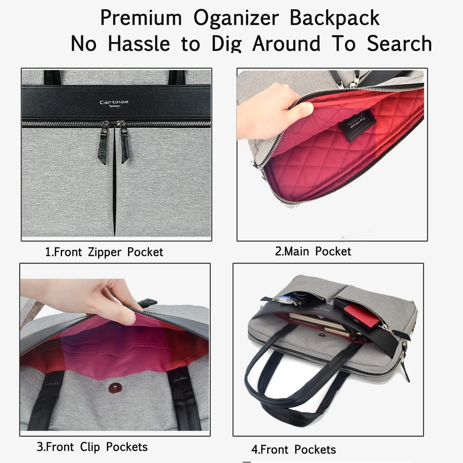 Laptop Tote Bag, Women Waterproof Laptop Bag Briefcase RFID Blocking Ultrathin Nylon Business Ladies Work Handbag Shoulder Messenger Carrying Bag for 14 15 inch MacBook Ultrabook, Grey