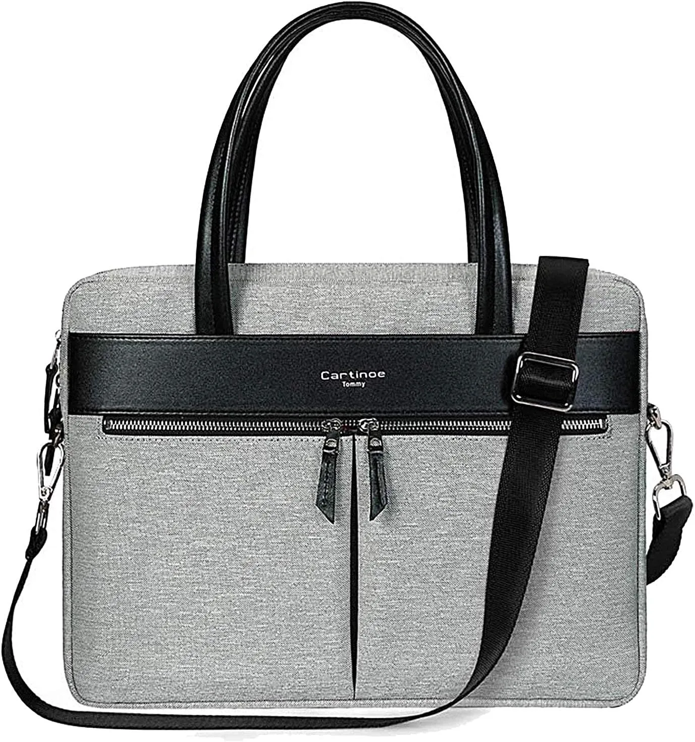 Laptop Tote Bag, Women Waterproof Laptop Bag Briefcase RFID Blocking Ultrathin Nylon Business Ladies Work Handbag Shoulder Messenger Carrying Bag for 14 15 inch MacBook Ultrabook, Grey