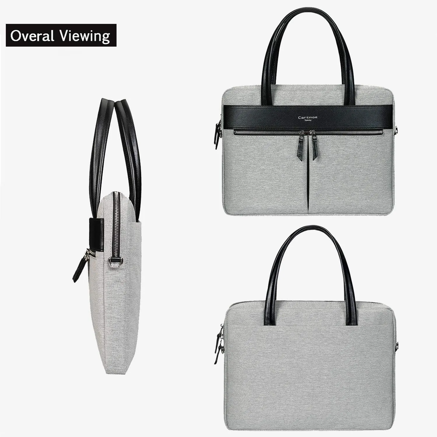 Laptop Tote Bag, Women Waterproof Laptop Bag Briefcase RFID Blocking Ultrathin Nylon Business Ladies Work Handbag Shoulder Messenger Carrying Bag for 14 15 inch MacBook Ultrabook, Grey