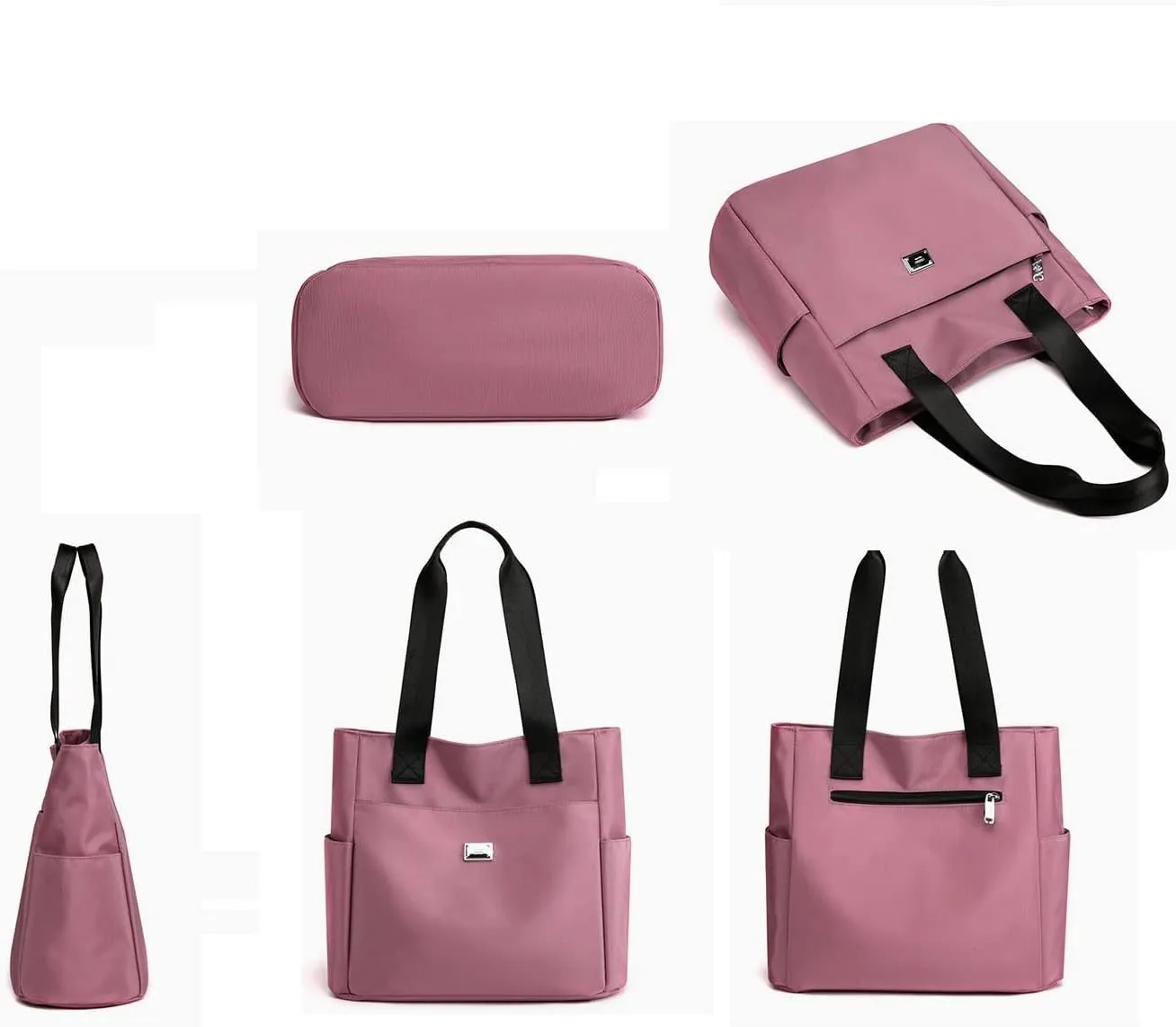 Large Capacity Nylon Bag, Women Tote Bags, Fashion Shoulder Bag, Crossbody Handbag With Pockets, for Everyday Work Travel (Black)