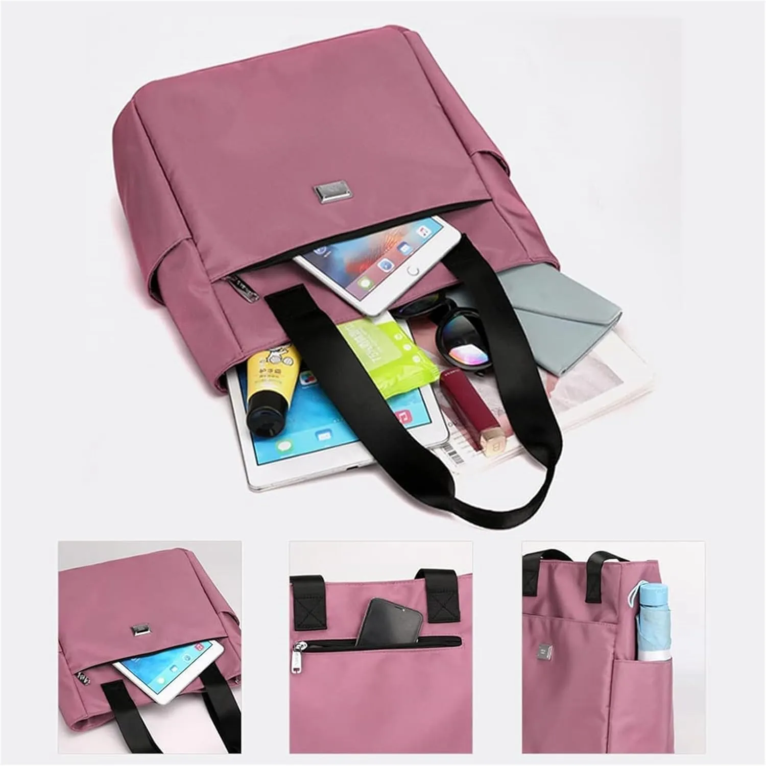 Large Capacity Waterproof Multi Pocket Nylon Shoulder Bag, Fashion Women Tote Shoulder Bag, Bigbicc Shoulder Bag