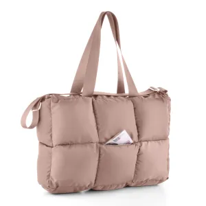 Large Capacity Waterproof Soft Quilted Shoulder Bag & Handbag - Dusty Pink