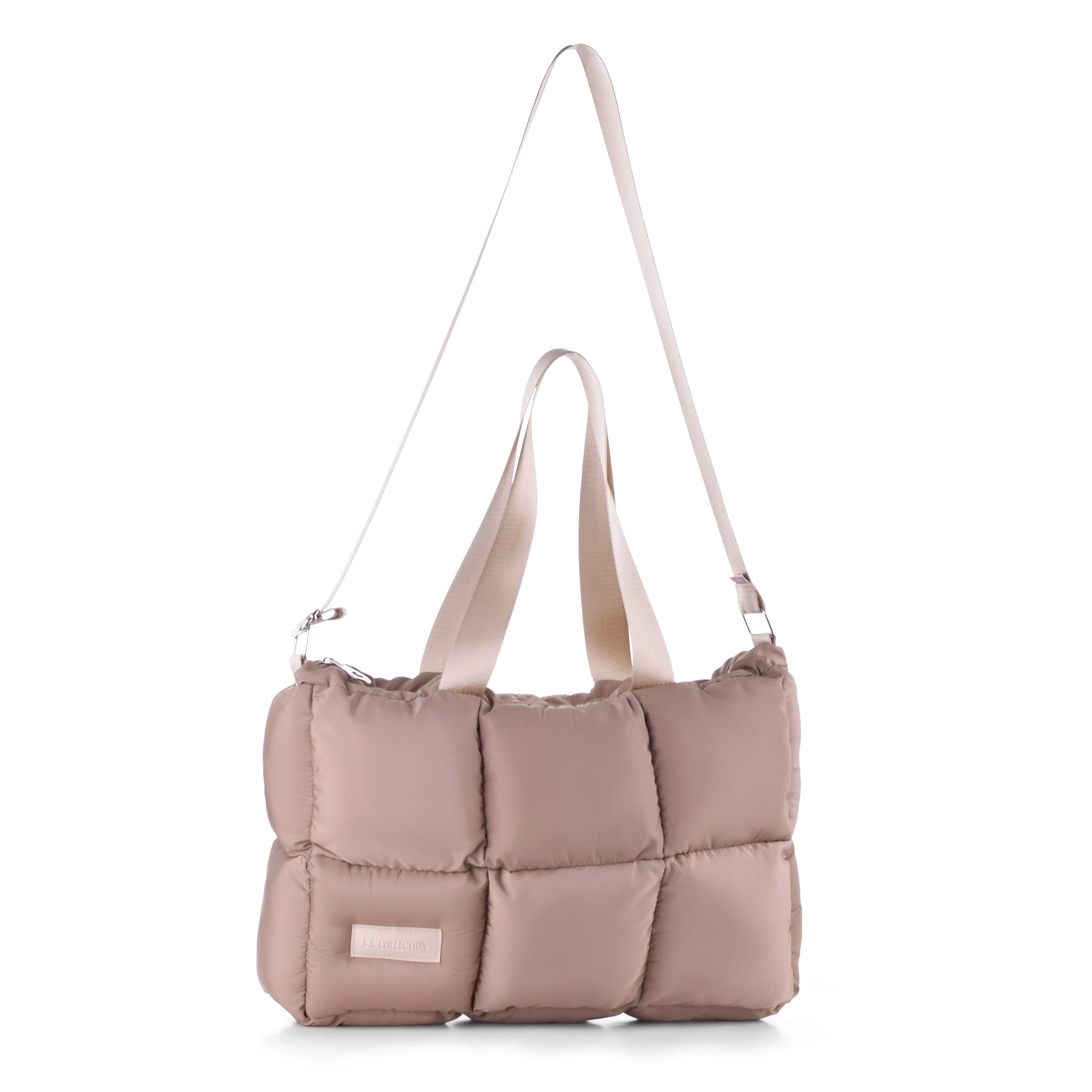Large Capacity Waterproof Soft Quilted Shoulder Bag & Handbag - Dusty Pink