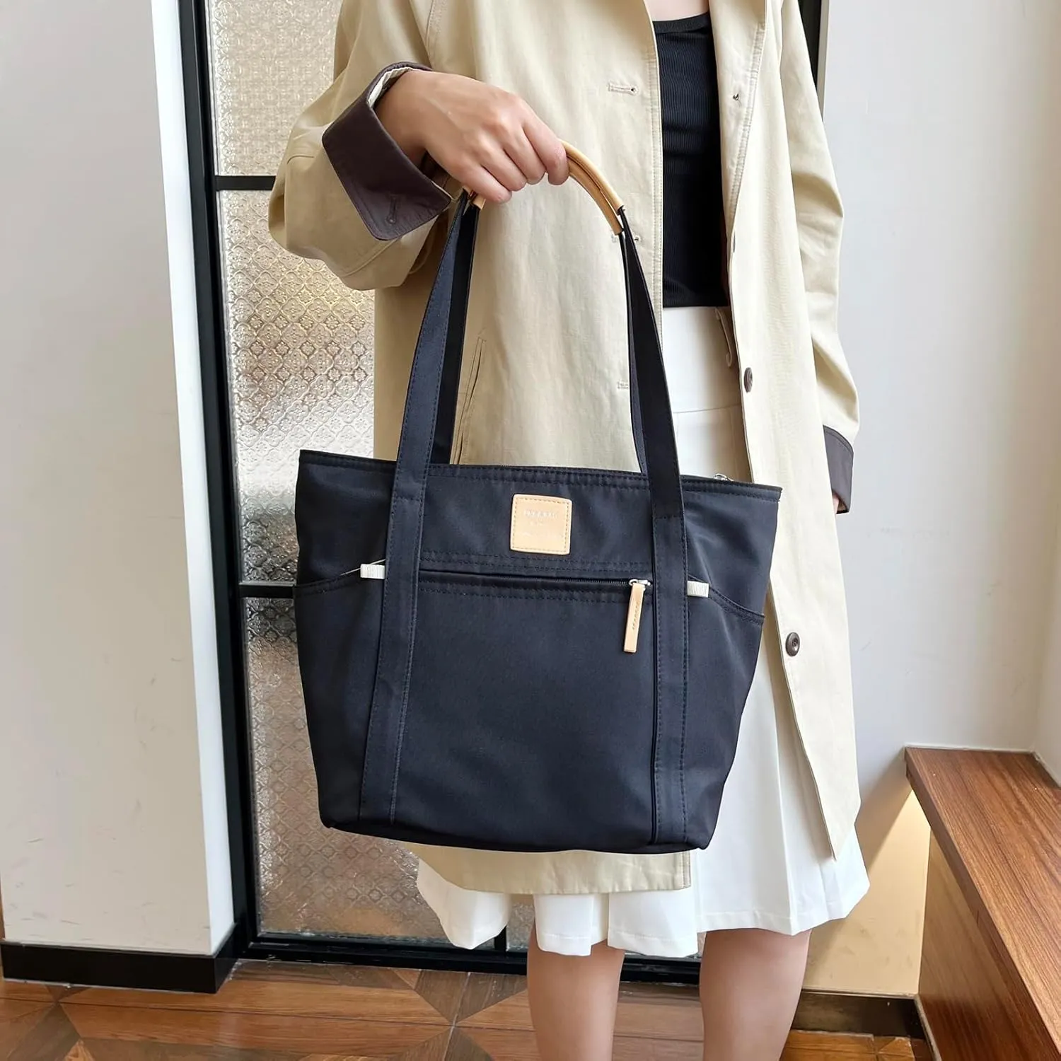 Large Woven Tote Bag for Women Top-handle Shoulder Bag Hobo Bags Soft Vegan Trendy Handbag Purse Lightweight Underarm