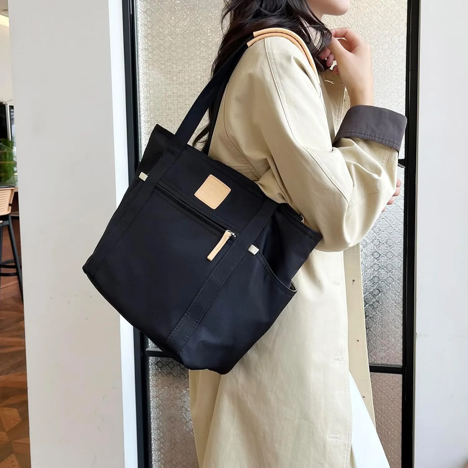 Large Woven Tote Bag for Women Top-handle Shoulder Bag Hobo Bags Soft Vegan Trendy Handbag Purse Lightweight Underarm