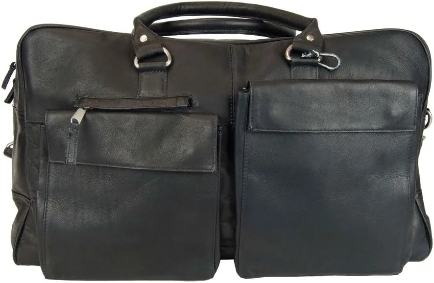 Latico Leathers Prime Time Duffel Bag with Adjustable/Removable Strap, Full-Grain Leather