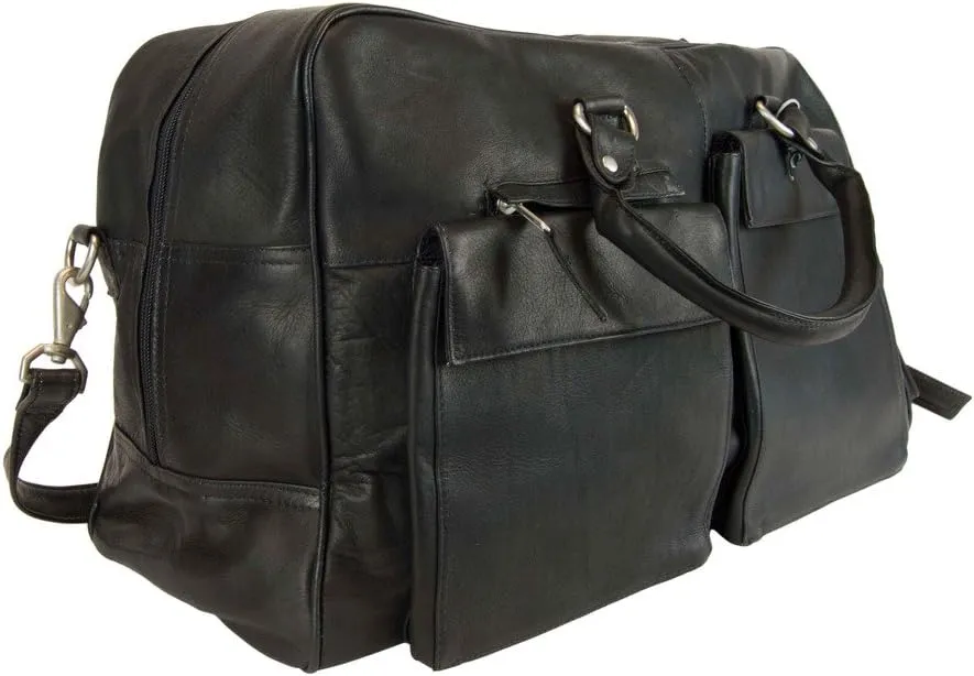Latico Leathers Prime Time Duffel Bag with Adjustable/Removable Strap, Full-Grain Leather