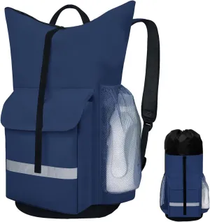 Laundry Bag Backpack, Extra Large Heavy Duty Laundry Backpack with Padded Shoulder Straps Mesh Pocket for College Dorm Essentials Apartment and Laundromat, Travel Beach Camping (Blue)