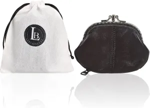 LeatherBoss Coin Purse Double Frame With Zipper Pocket (Brown)