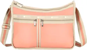 LeSportsac Ballet Deluxe Everyday Crossbody Bag   Cosmetic Bag, Style 7507/Color R084, Peach Glow/Buff 2 Tone Spectator, Lightweight Ripstop Nylon in New Environmentally Conscious Recycled Material