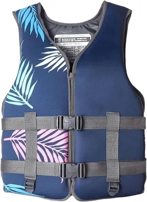 Life Jackets with Adjustable Belt and Zipped, Swimming Jacket for Boating Fishing Surfing(Blue A,Large)