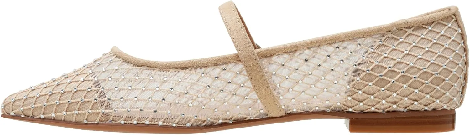 Linea Paolo - Nadeen - Womens Fishnet and Mesh Mary Jane Flats