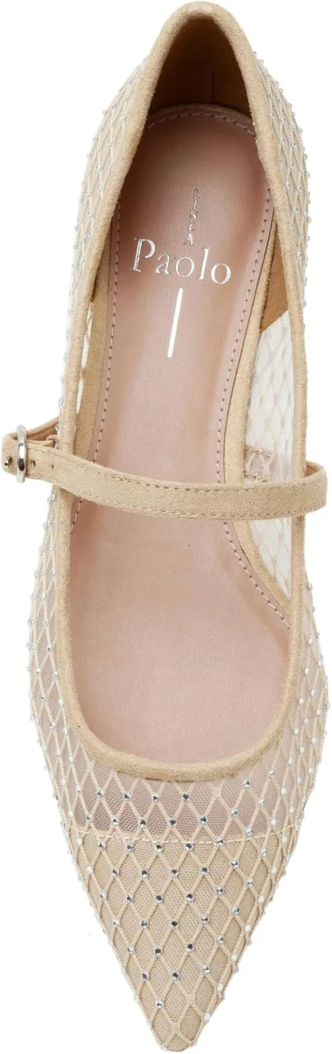 Linea Paolo - Nadeen - Womens Fishnet and Mesh Mary Jane Flats