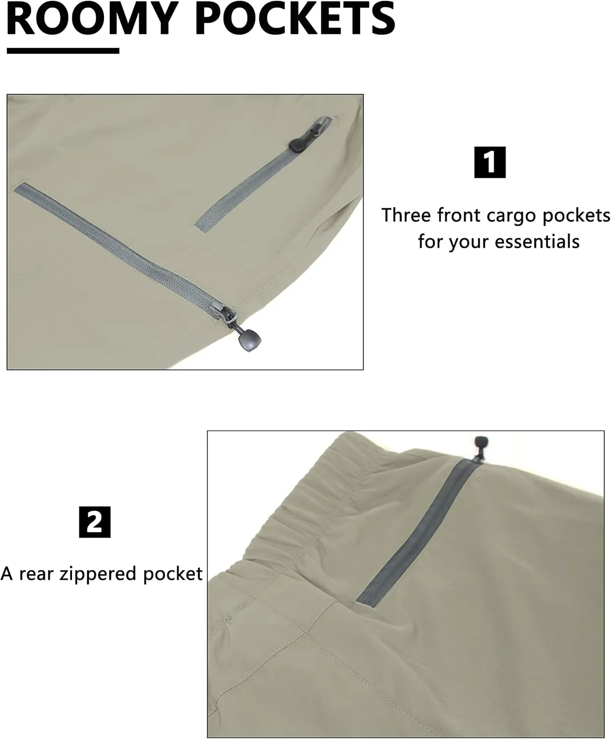 Little Donkey Andy Men's Quick Dry 3/4 Pants Lightweight Capri Shorts Hiking Fishing Travel Casual