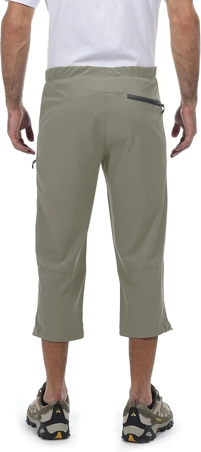 Little Donkey Andy Men's Quick Dry 3/4 Pants Lightweight Capri Shorts Hiking Fishing Travel Casual