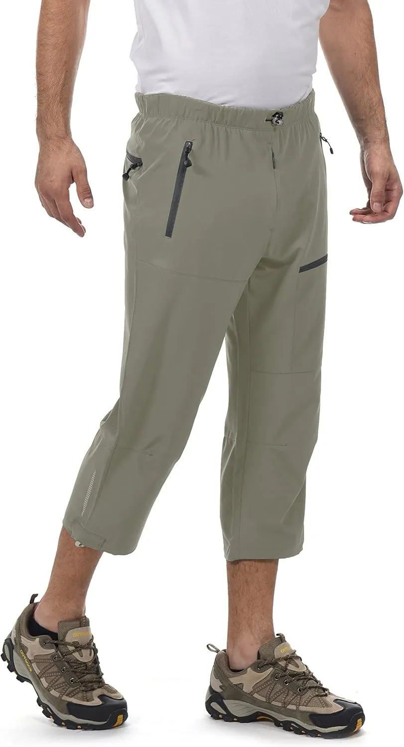Little Donkey Andy Men's Quick Dry 3/4 Pants Lightweight Capri Shorts Hiking Fishing Travel Casual