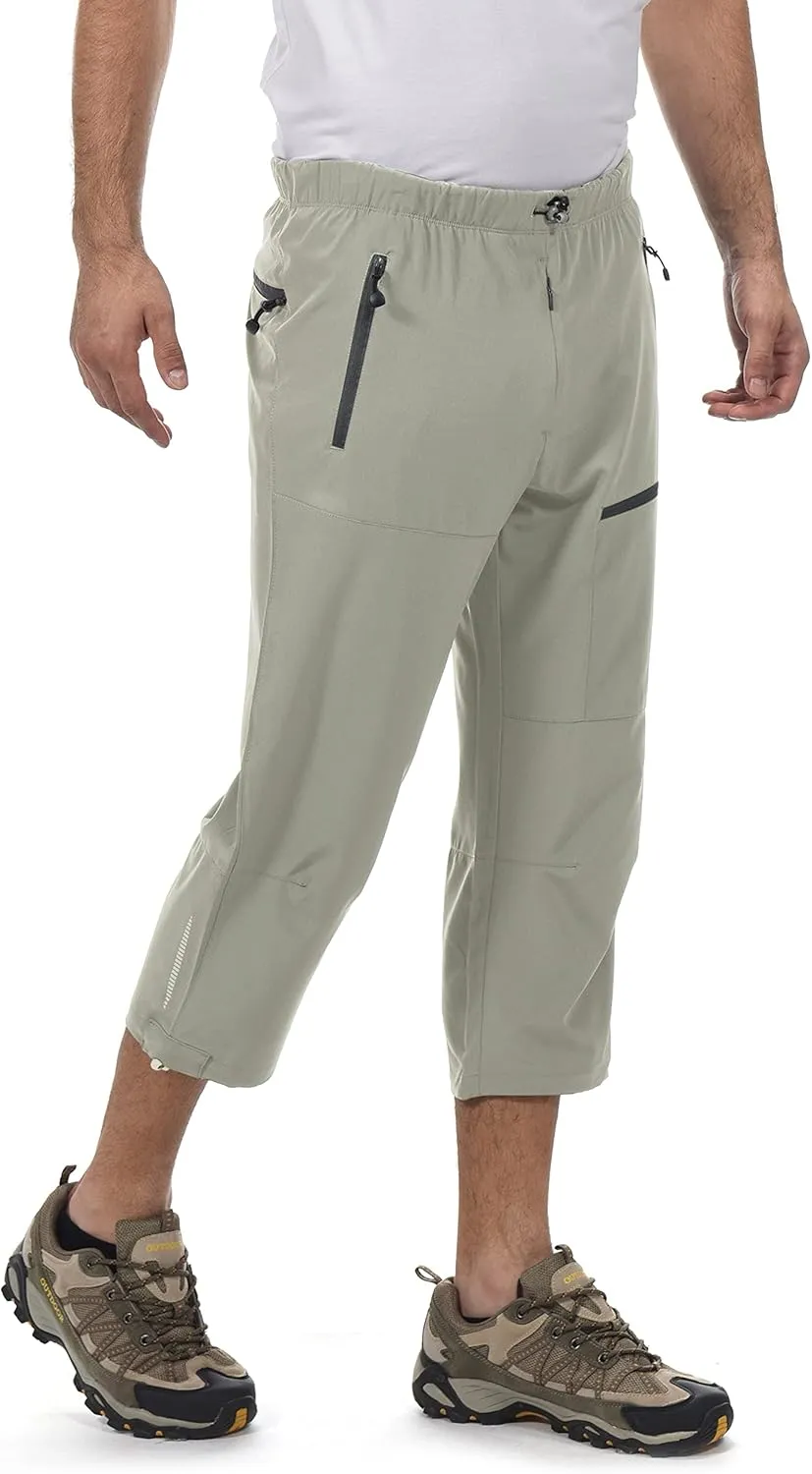 Little Donkey Andy Men's Quick Dry 3/4 Pants Lightweight Capri Shorts Hiking Fishing Travel Casual