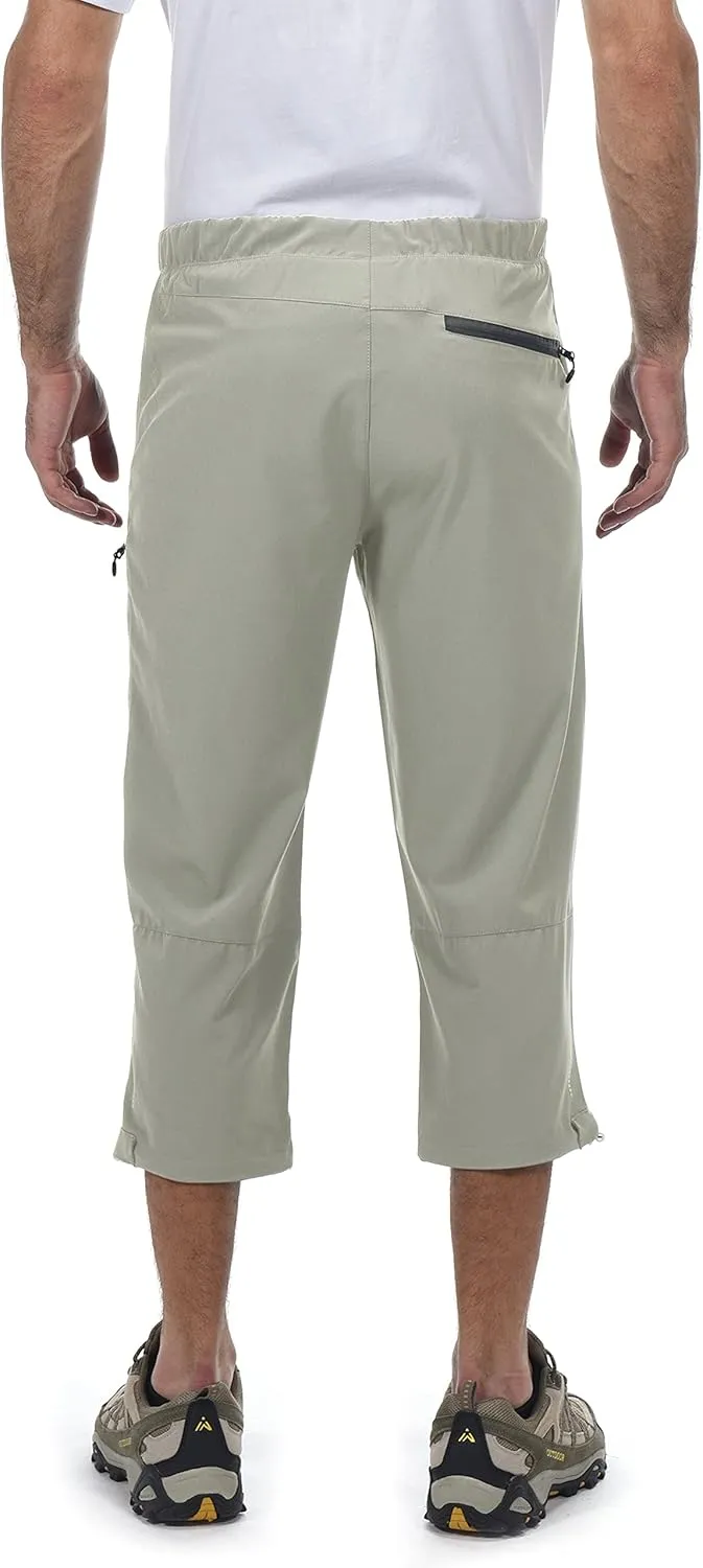 Little Donkey Andy Men's Quick Dry 3/4 Pants Lightweight Capri Shorts Hiking Fishing Travel Casual